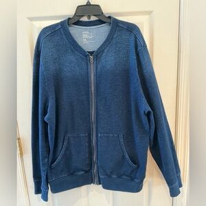 GAP 1969 Mens XXLarge Dark Indigo Varsity Zip-Up Jacket Cotton Casual Streetwear